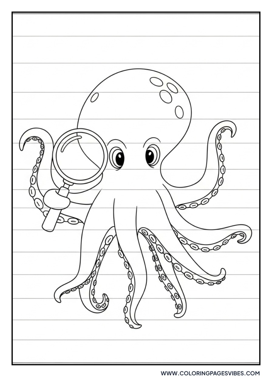 Octopus with Magnifying Glass