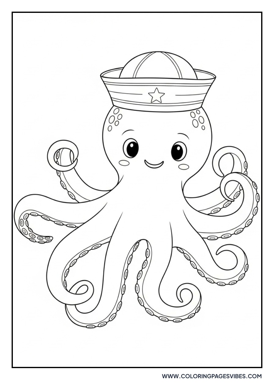 Octopus with Sailor Hat
