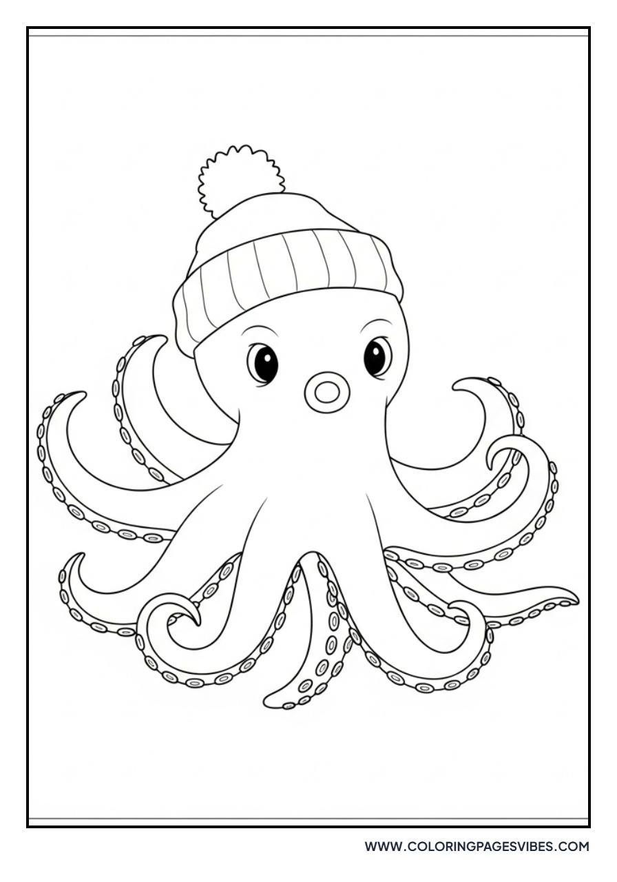 Octopus with Winter Hat