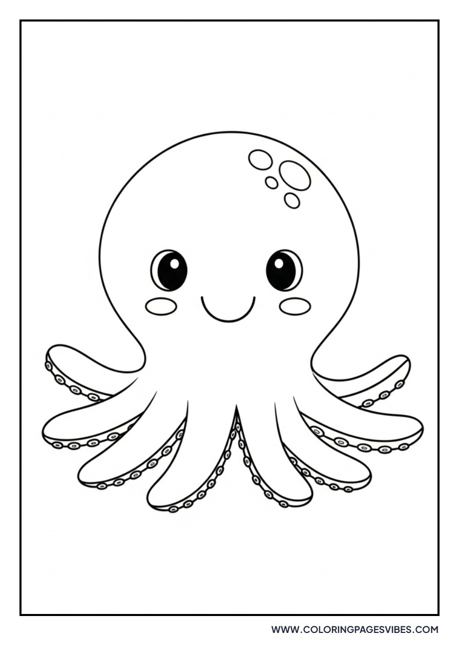 Smiling Kawaii Octopus