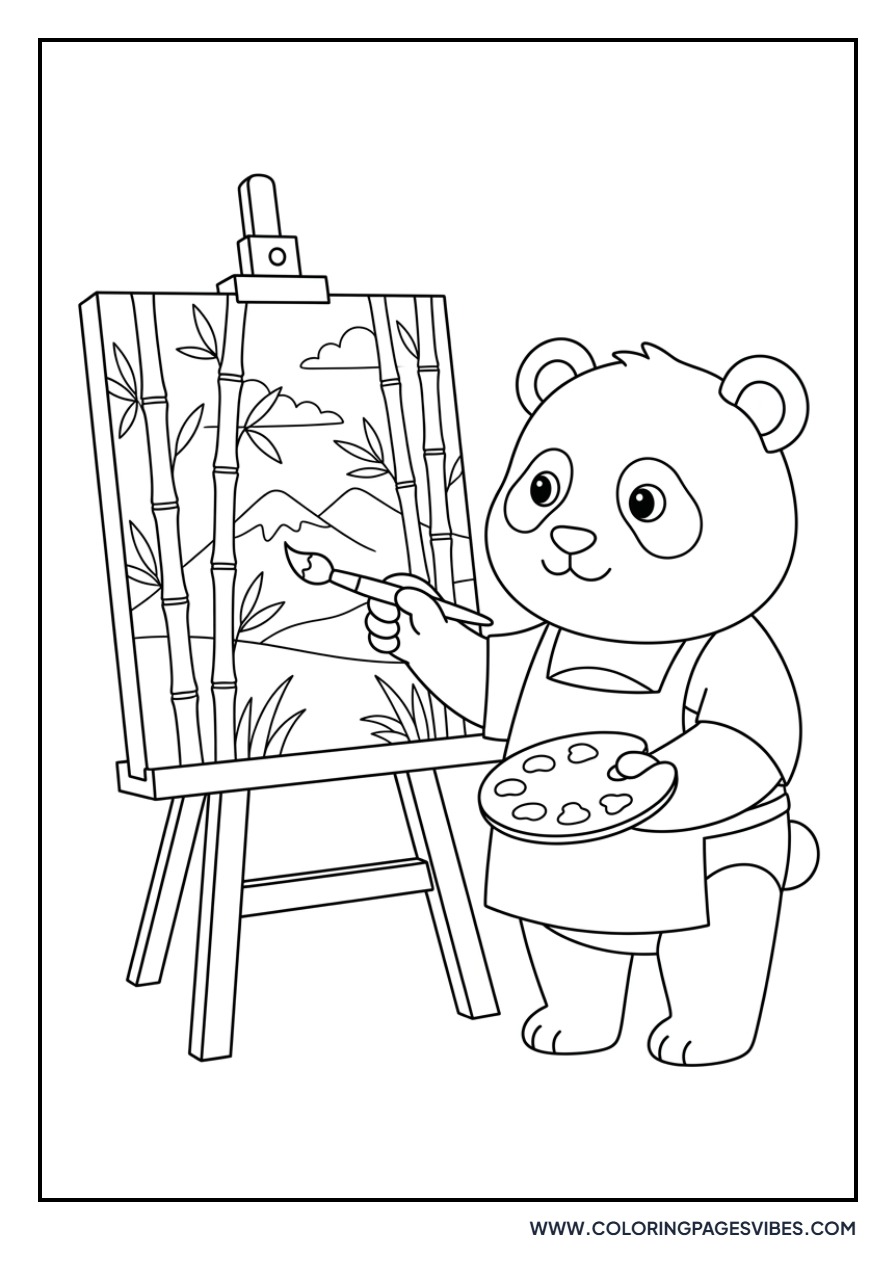 Artist Panda Painting
