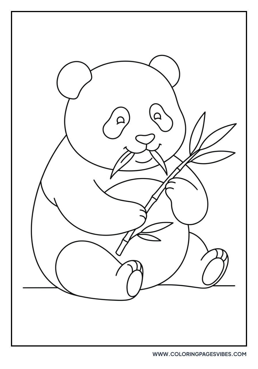 Baby Panda Playing with Bamboo