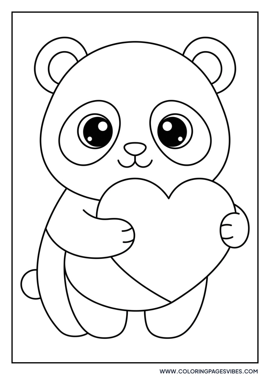 Kawaii Panda with Heart
