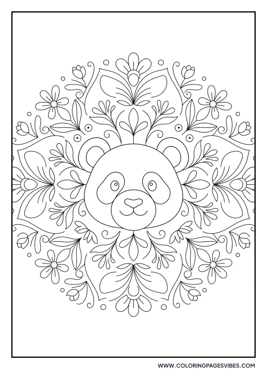 Mandala Panda Scene