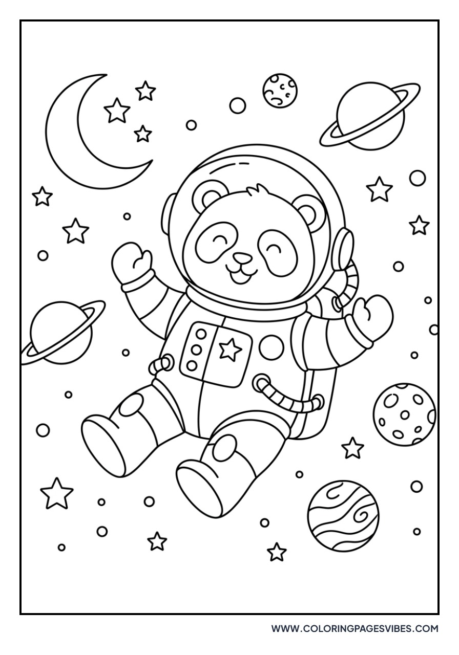 Panda Astronaut in Space