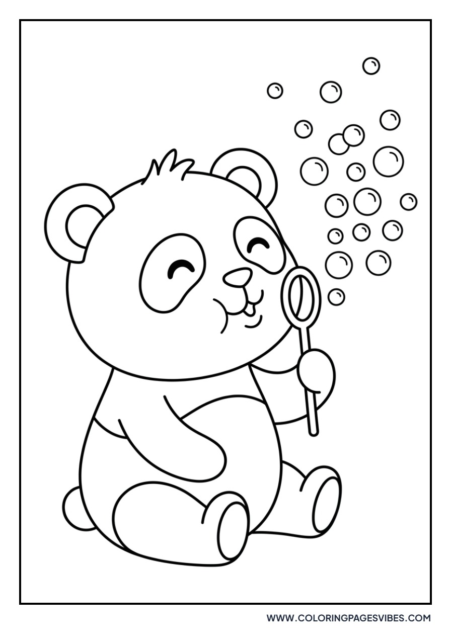 Panda Blowing Bubbles
