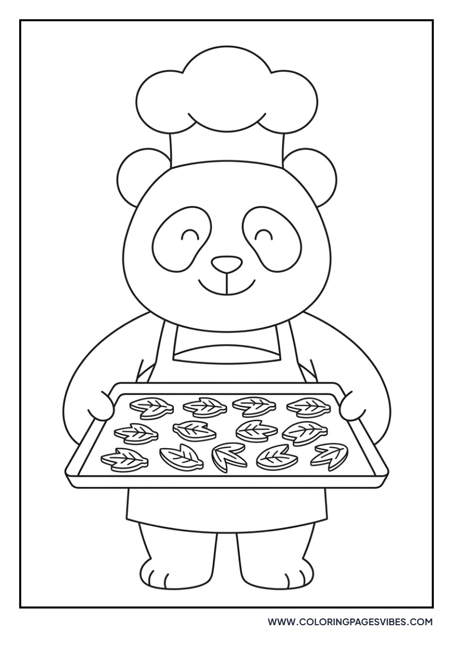 Panda Chef Baking Cookies