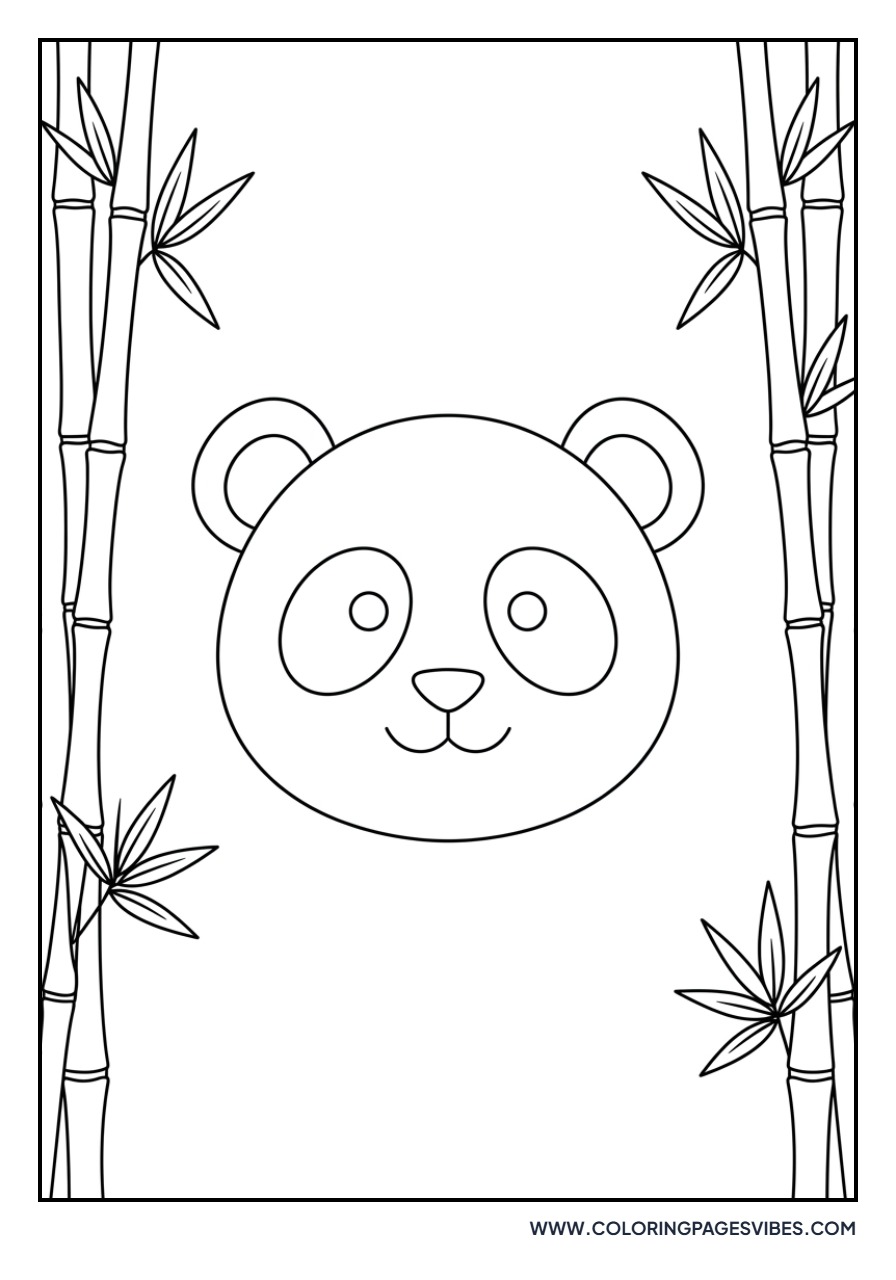 Panda Face with Bamboo Frame