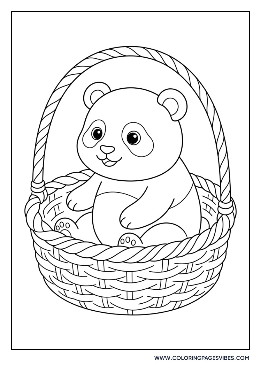 Panda in a Bamboo Basket