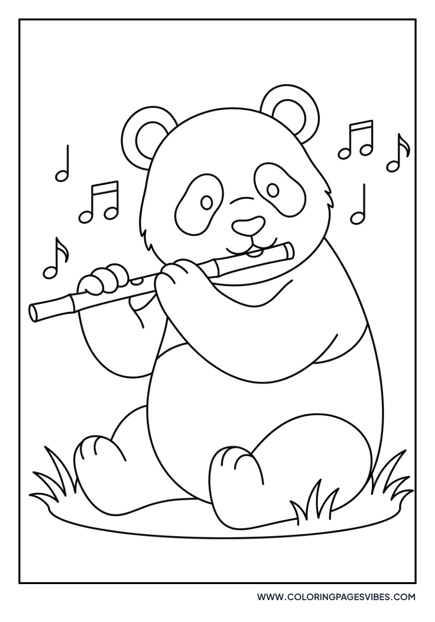 Panda Playing a Flute