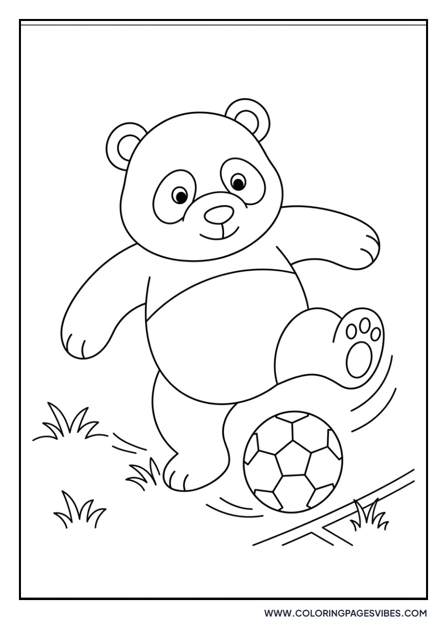 Panda Playing Soccer