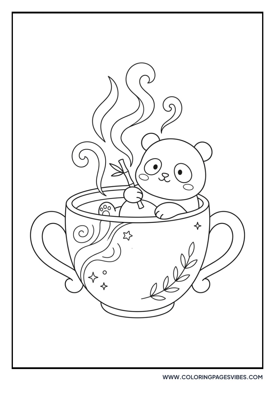 Panda Sitting in a Teacup