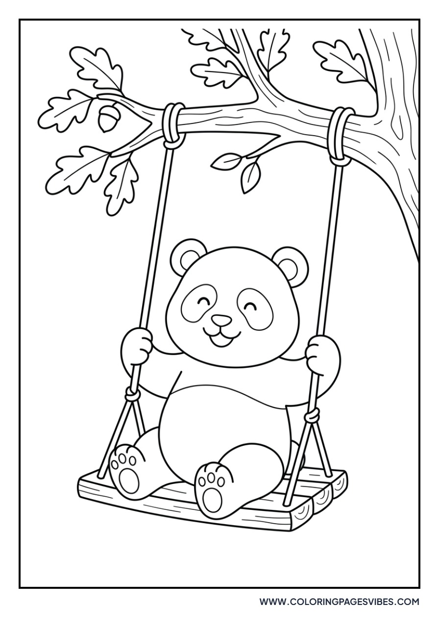 Panda Sitting on a Swing