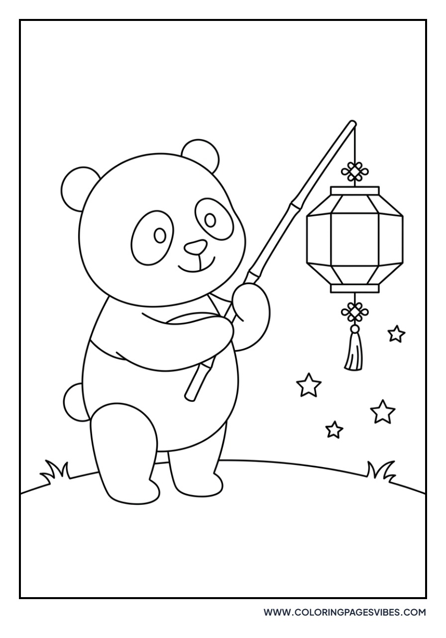 Panda with a Lantern