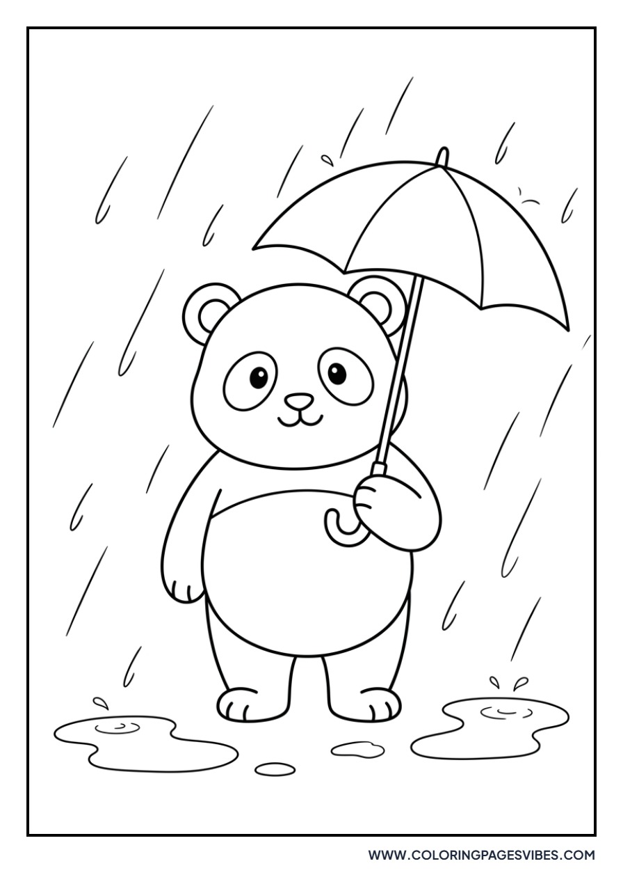 Panda with an Umbrella