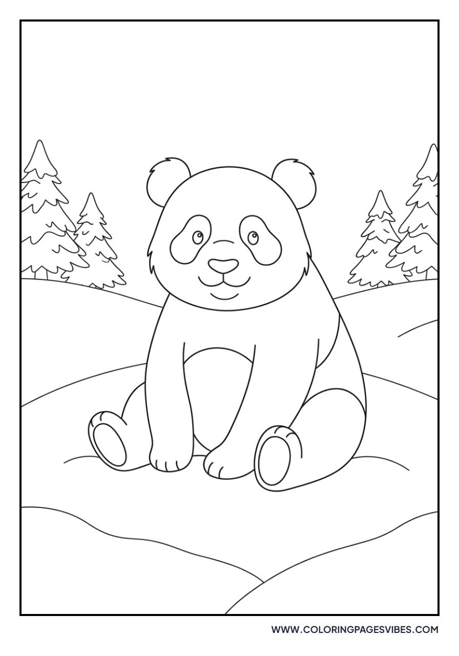 Realistic Panda in the Snow