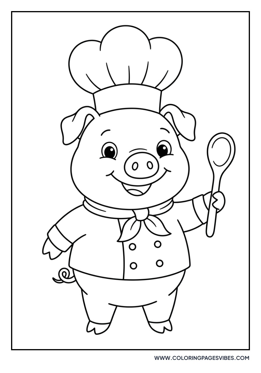 Chef Pig with a Hat