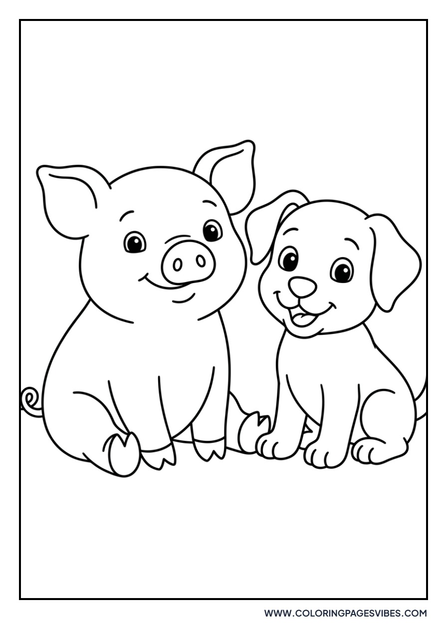 Pig and Puppy Friends