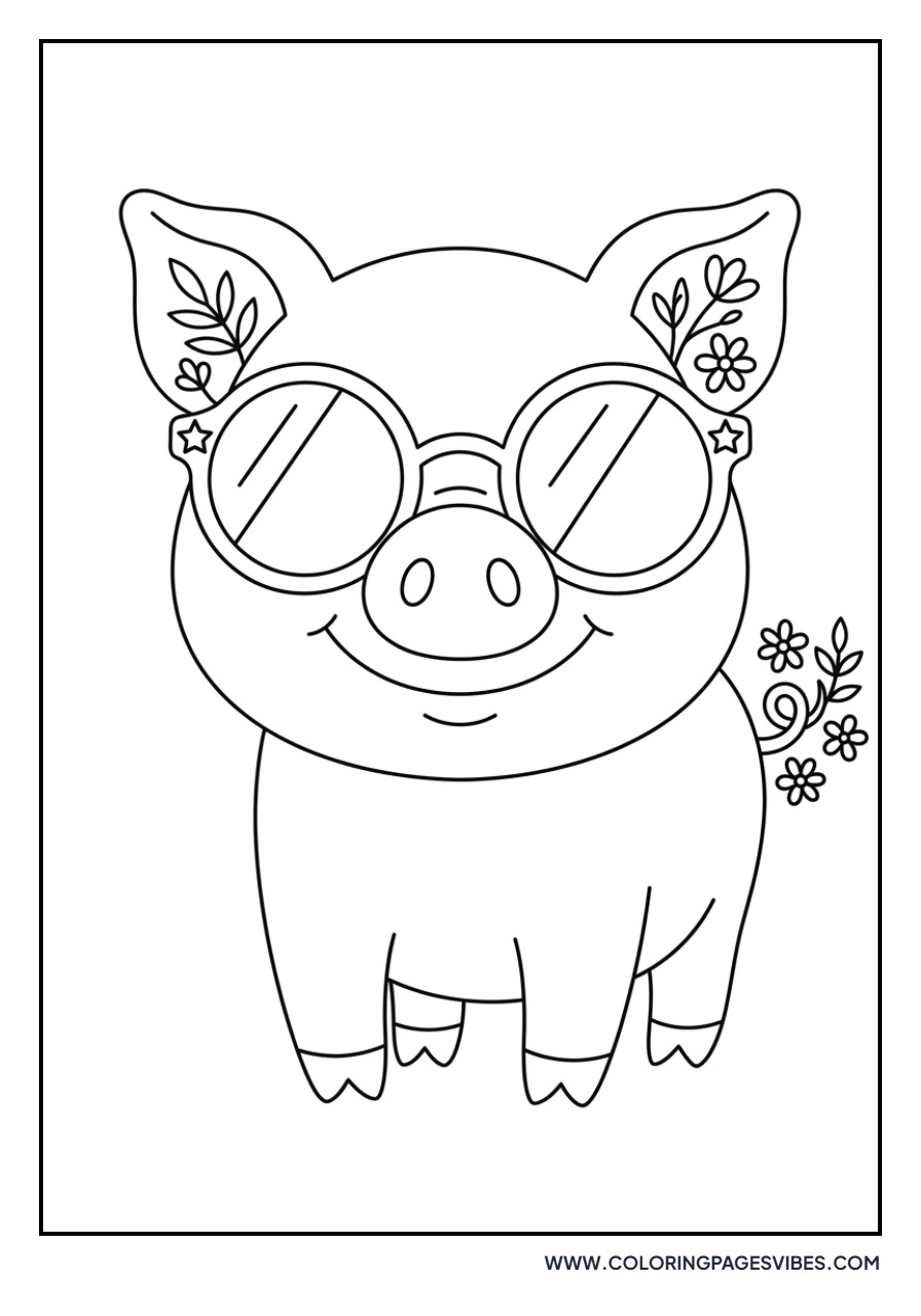Pig Eating an Apple