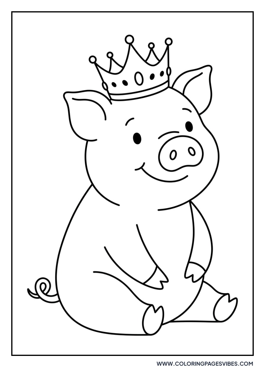 Pig Wearing a Crown