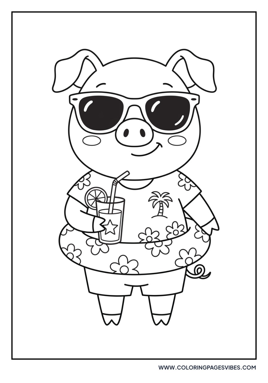 Pig Wearing Sunglasses