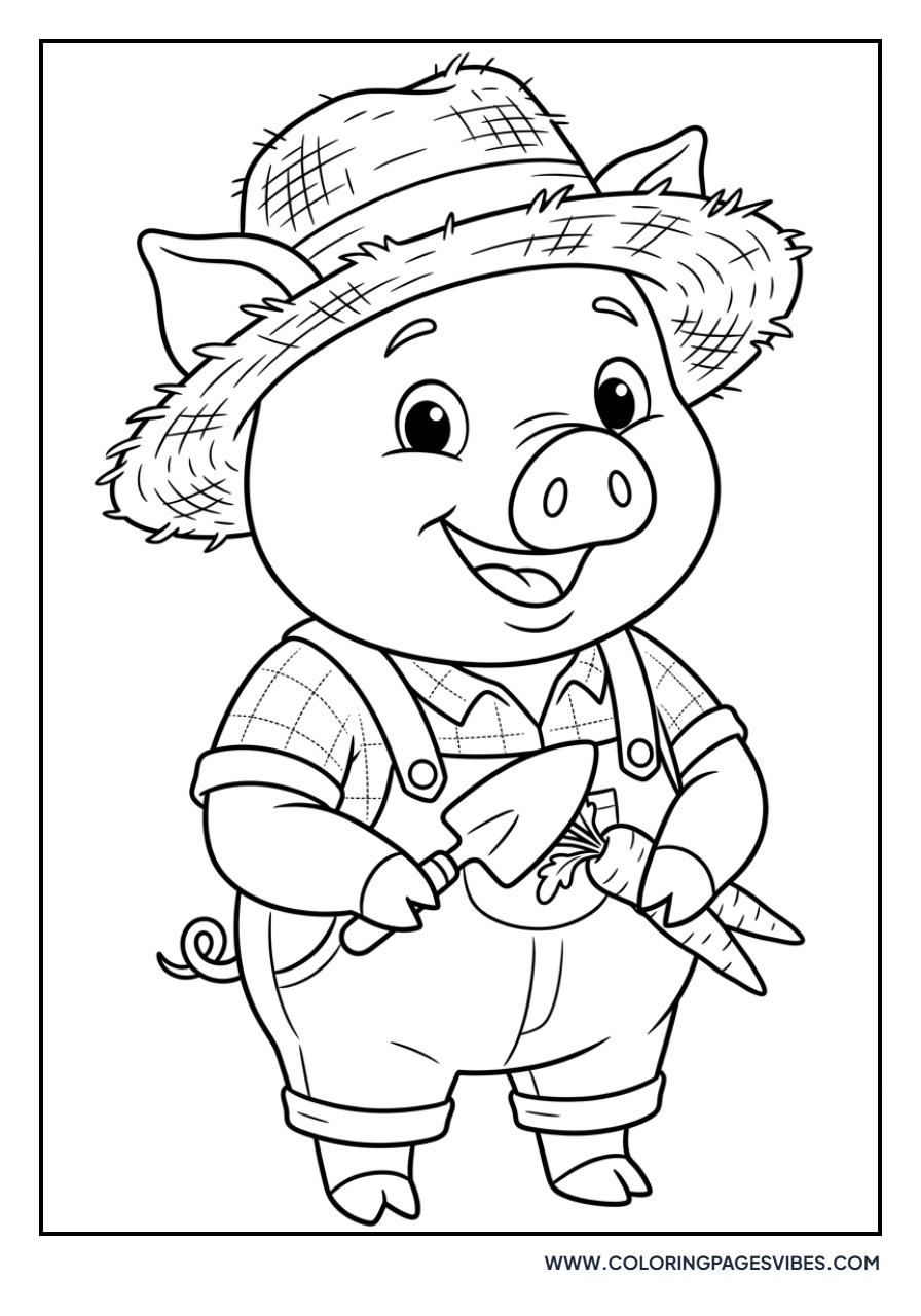 Pig with a Straw Hat