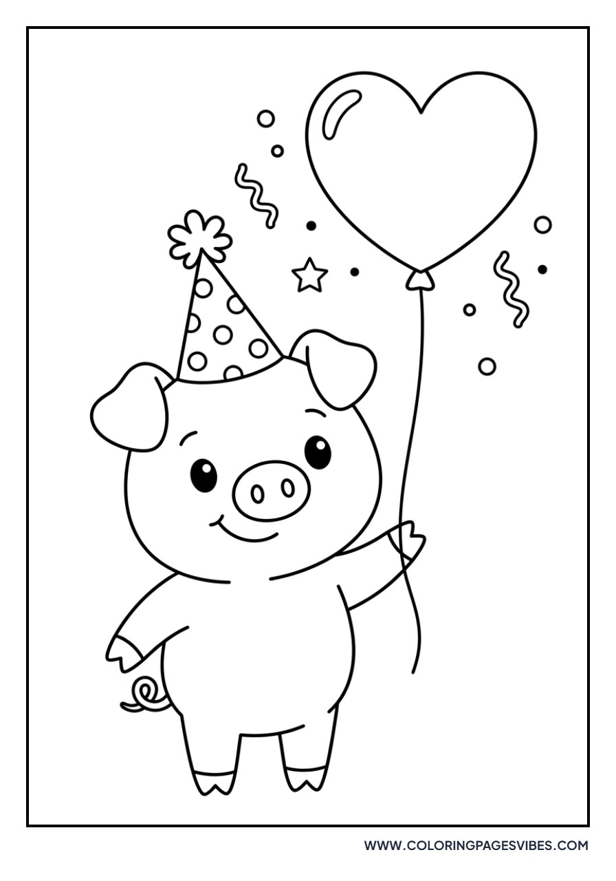 Piglet Holding a Balloon