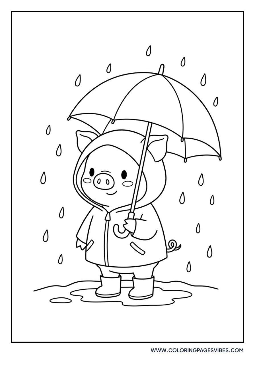 Piglet in a Raincoat