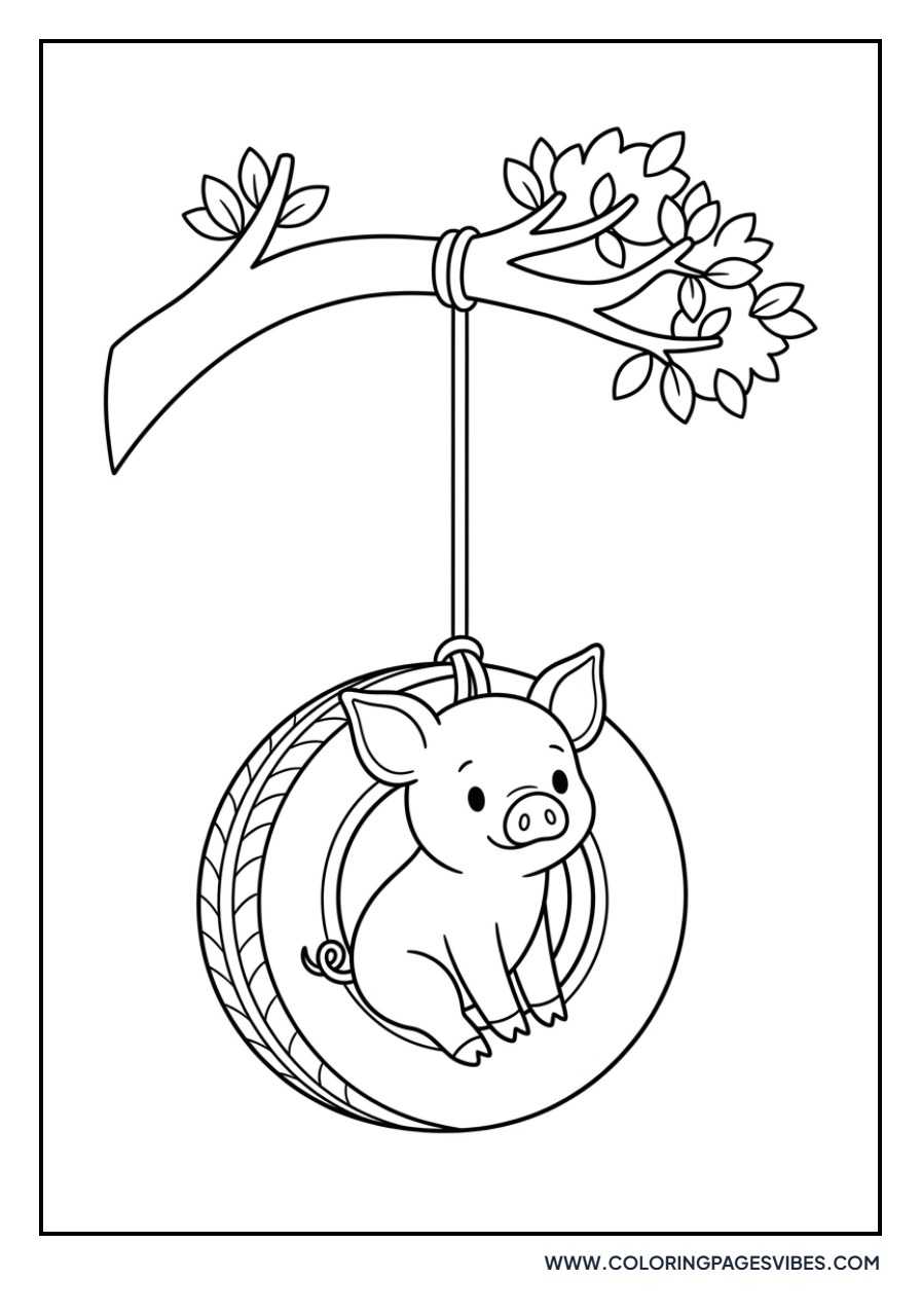 Piglet in a Swing