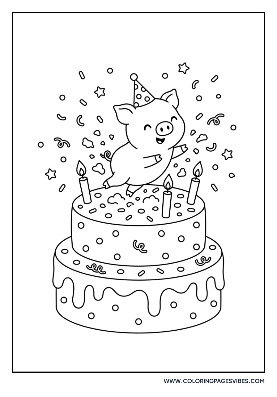 Piglet Popping out of Cake