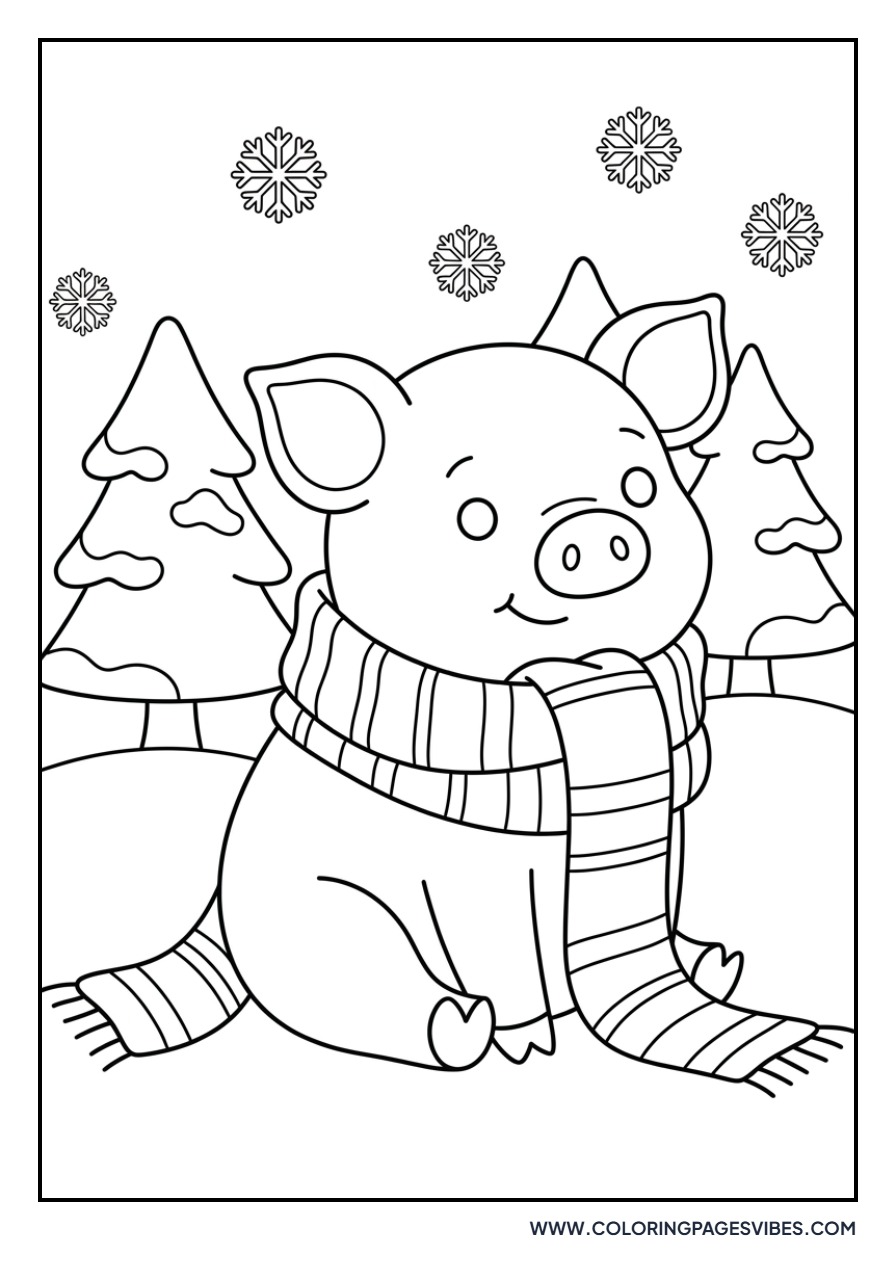 Piglet Wearing a Scarf
