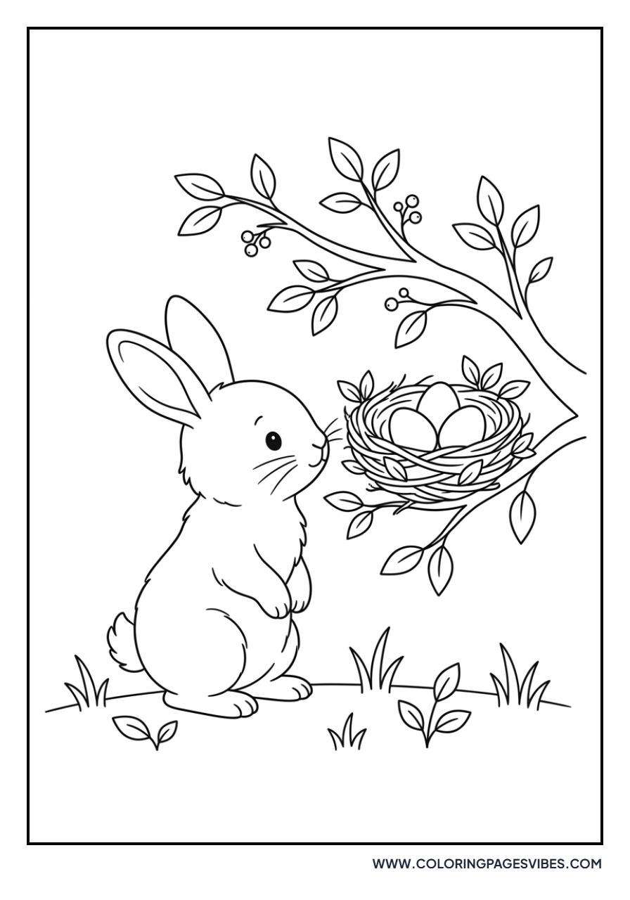 Rabbit and a Bird Nest