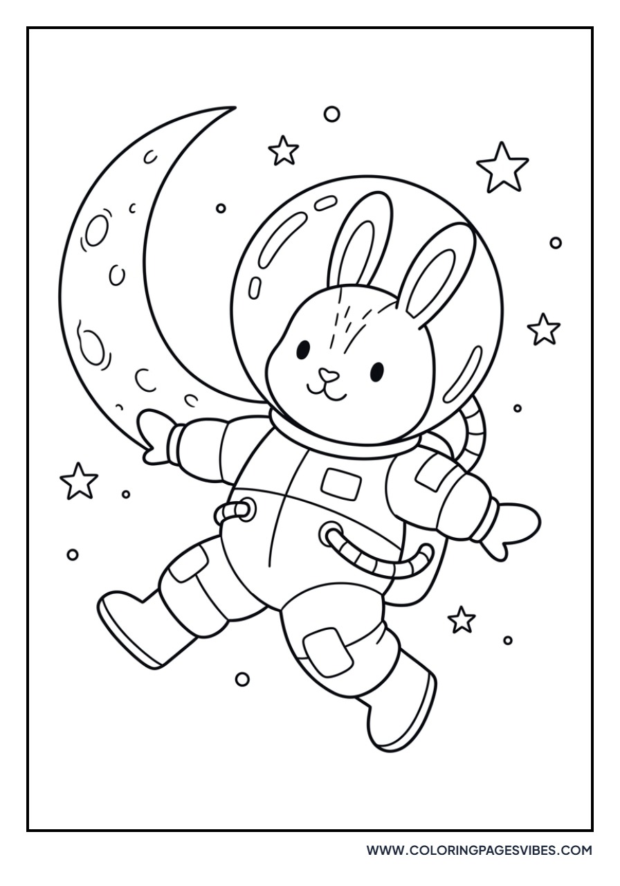 Rabbit Astronaut in Space