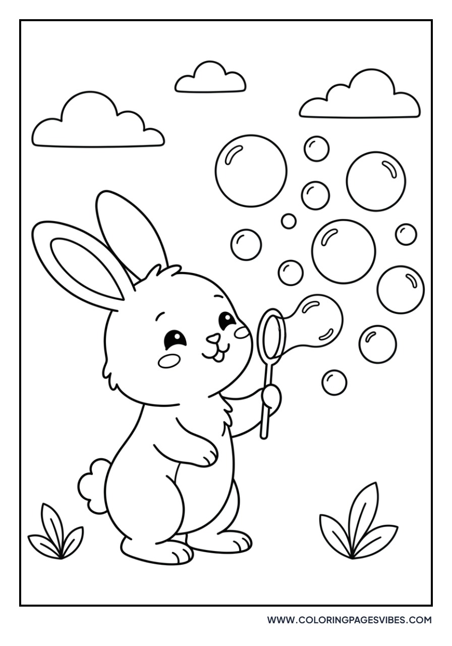 Rabbit Blowing Bubbles