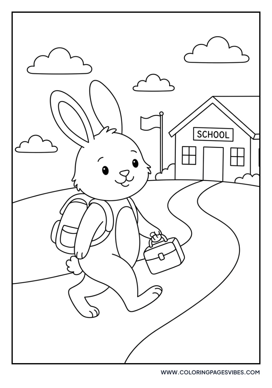 Rabbit Carrying a Lunchbox