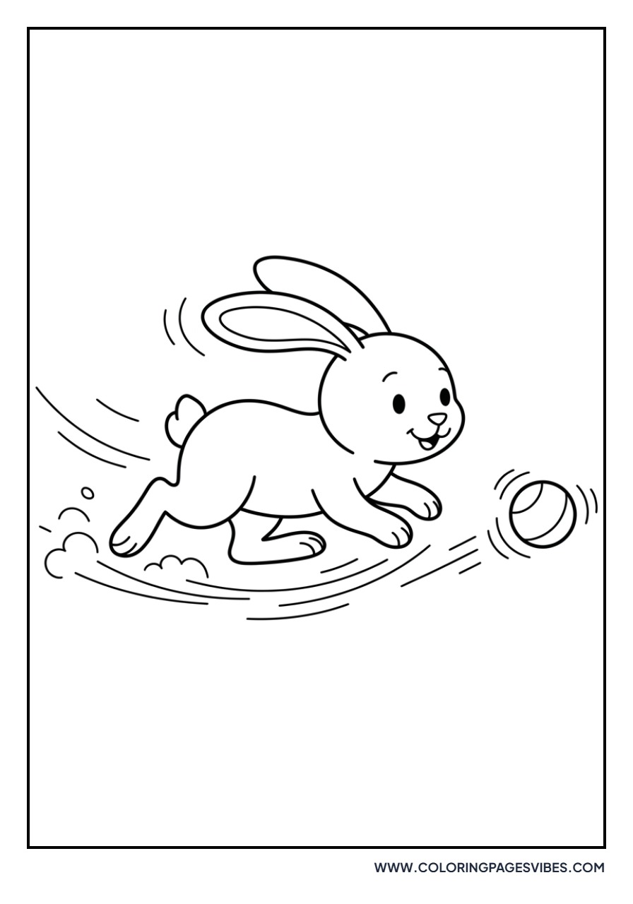 Rabbit Chasing a Ball