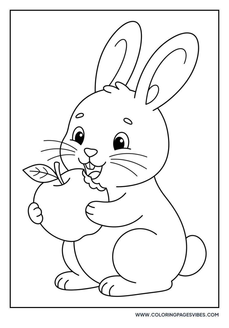 Rabbit Eating an Apple