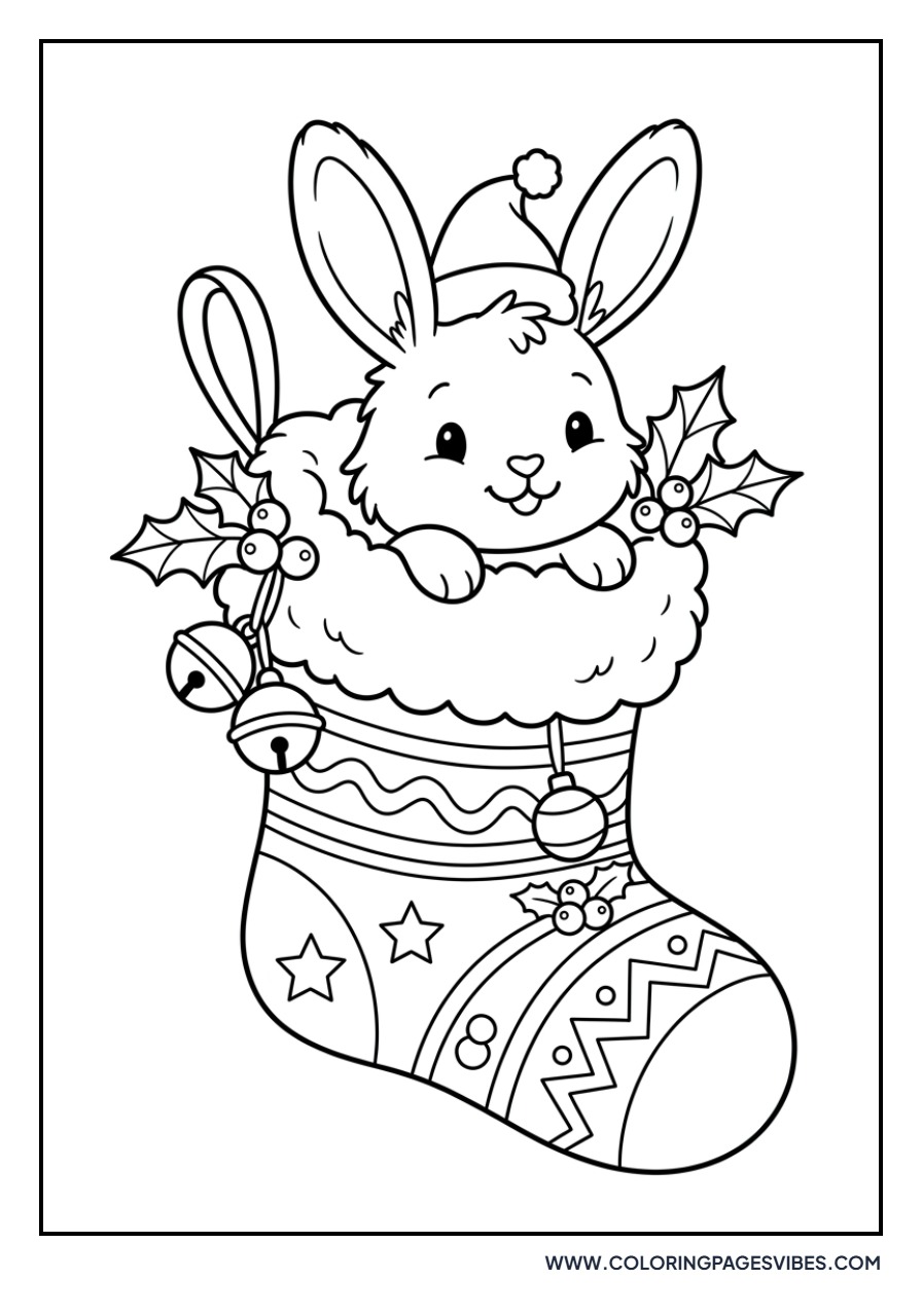 Rabbit in a Christmas Stocking