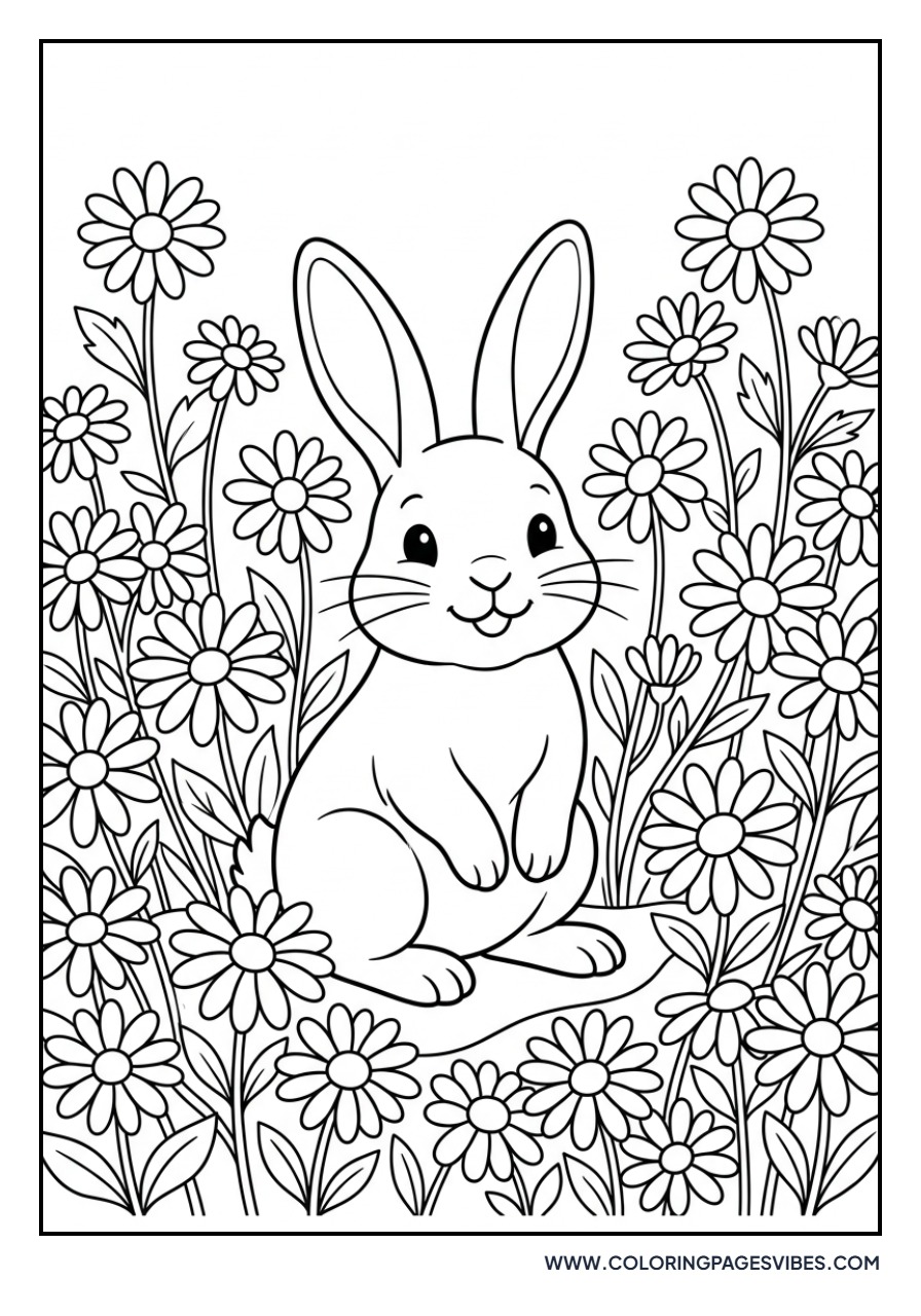Rabbit in a Field of Daisies