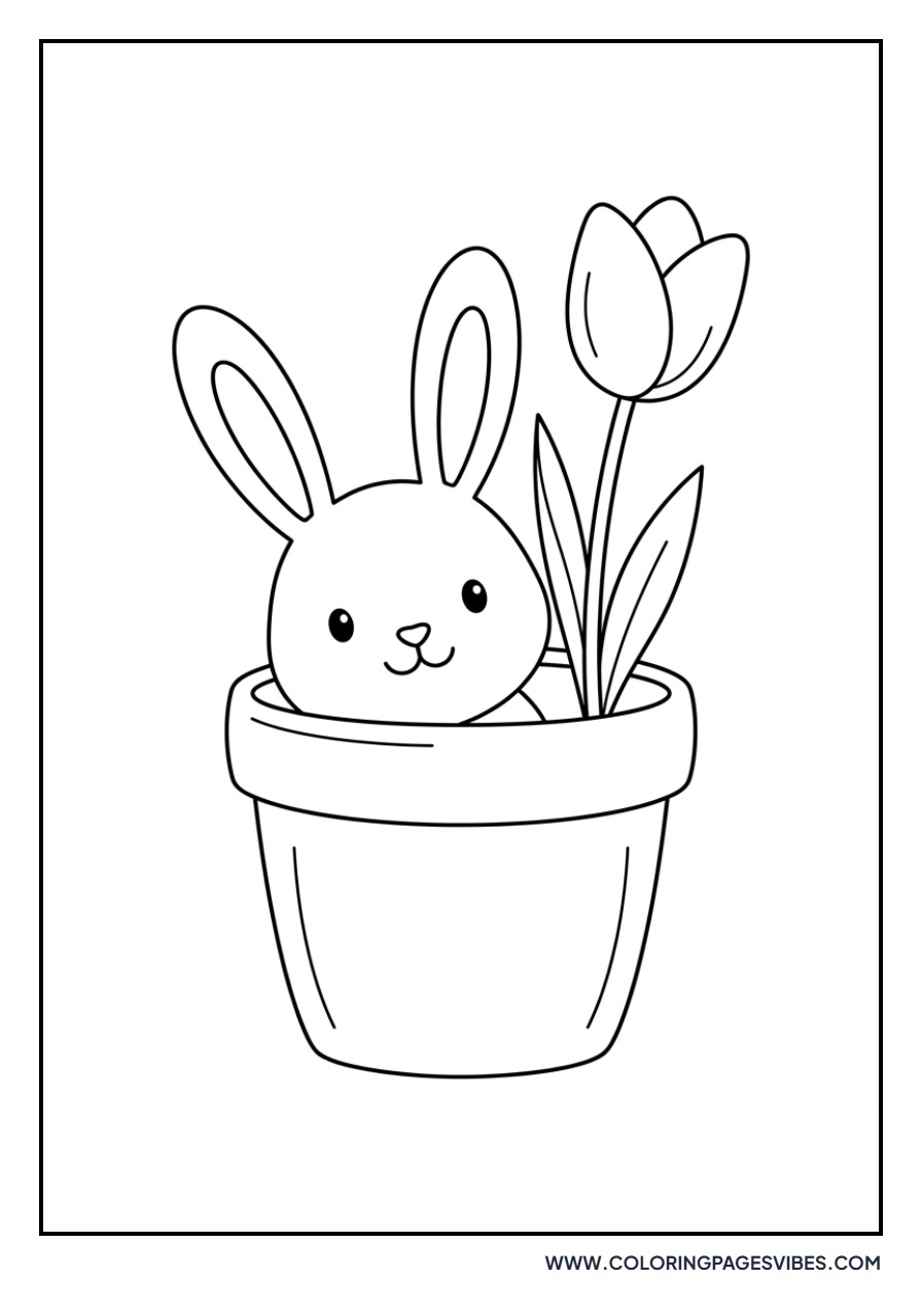 Rabbit in a Flower Pot