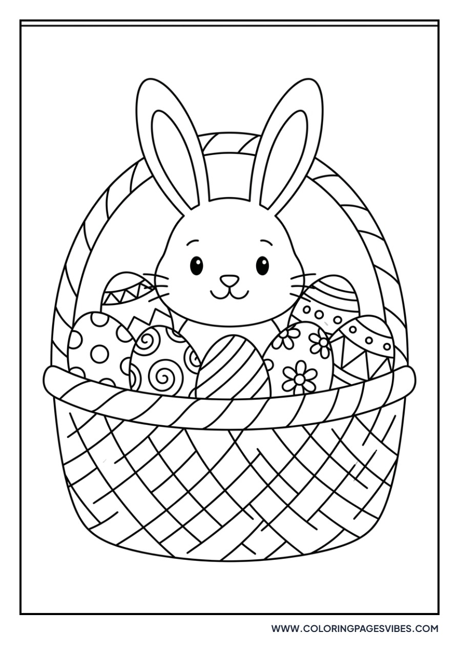 Rabbit in an Easter Basket