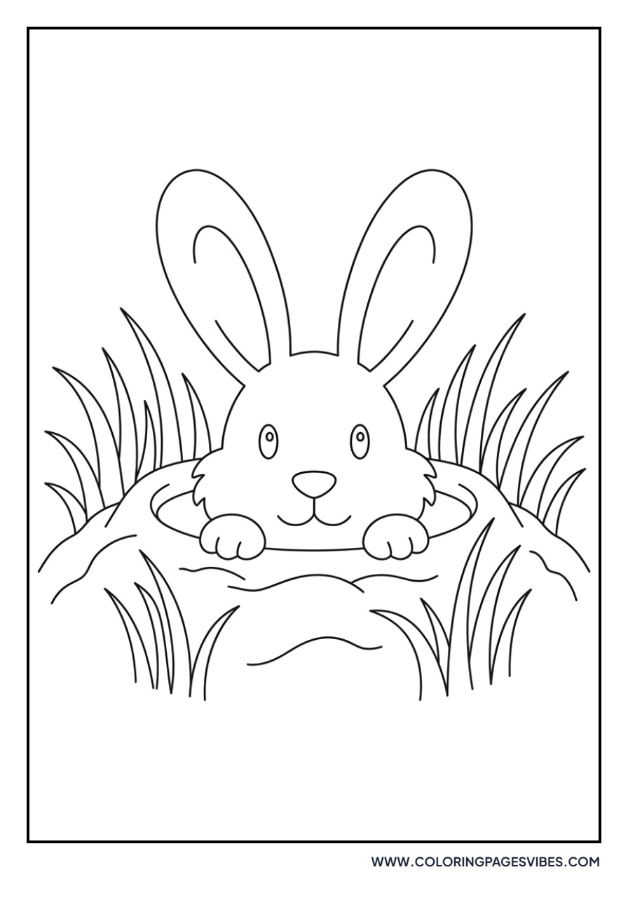 Rabbit Peeking from a Hole
