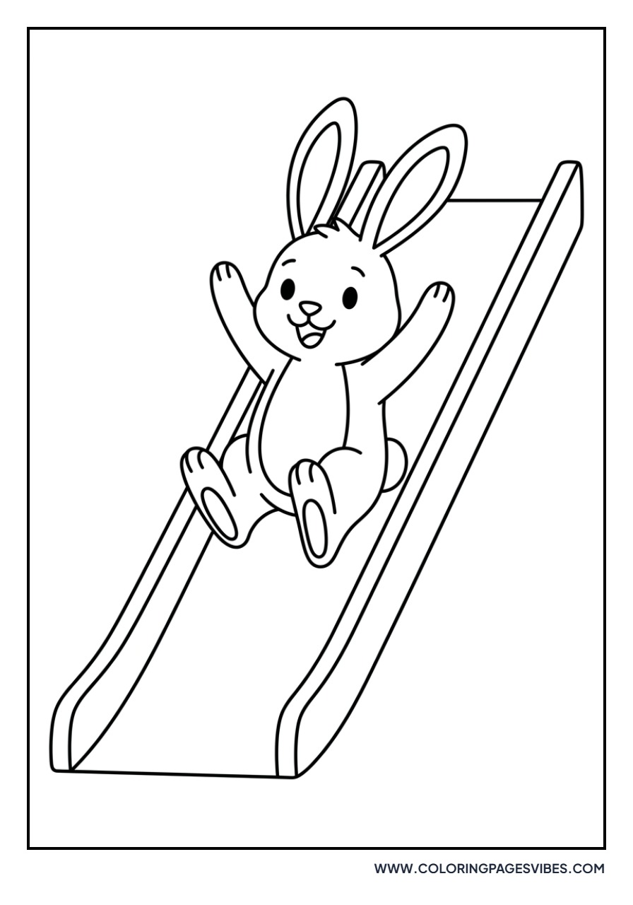 Rabbit Sliding Down a Slide