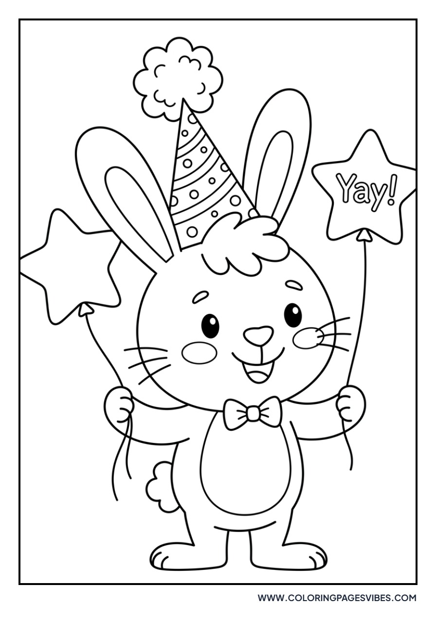 Rabbit Wearing a Party Hat