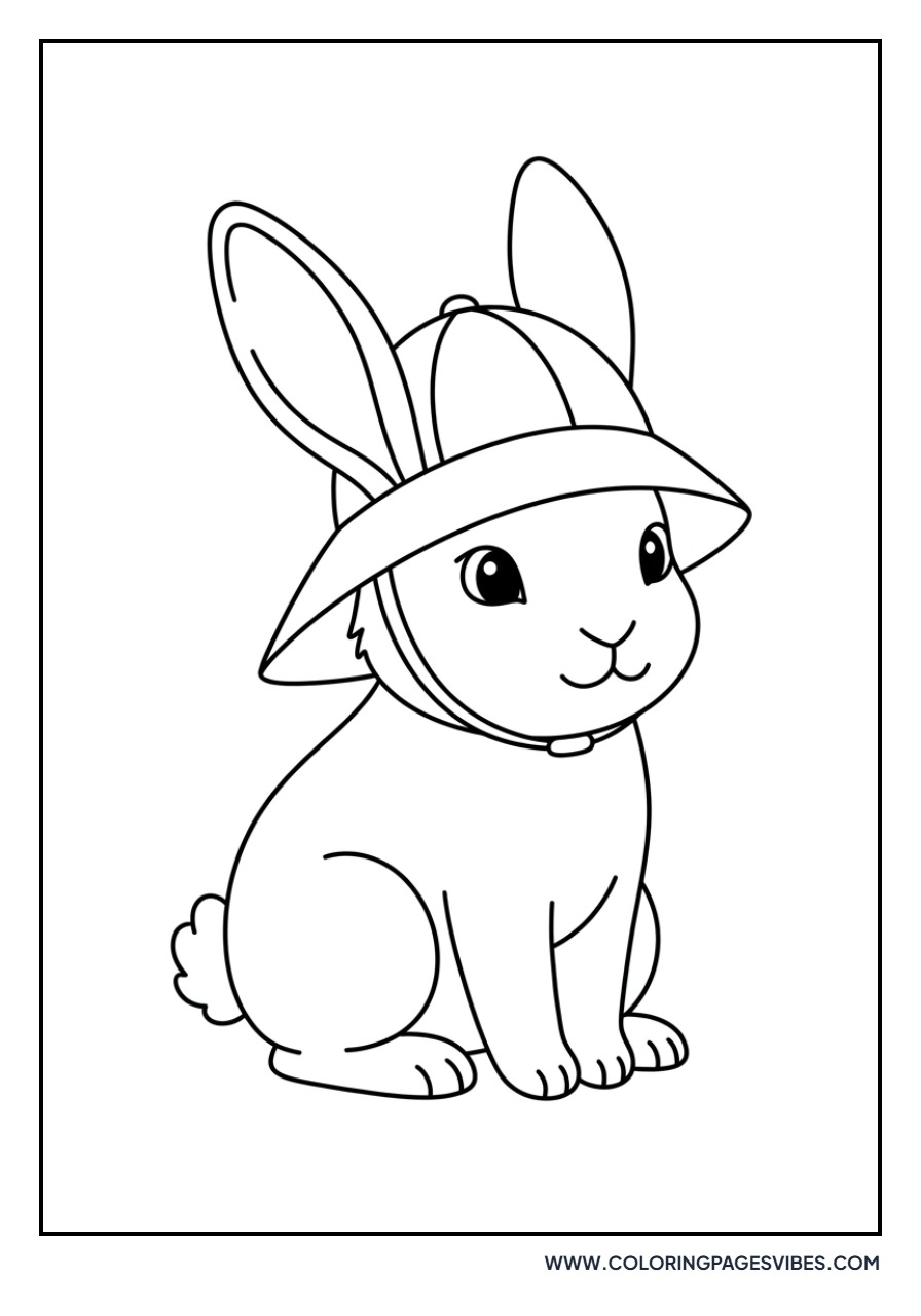 Rabbit Wearing a Rain Hat