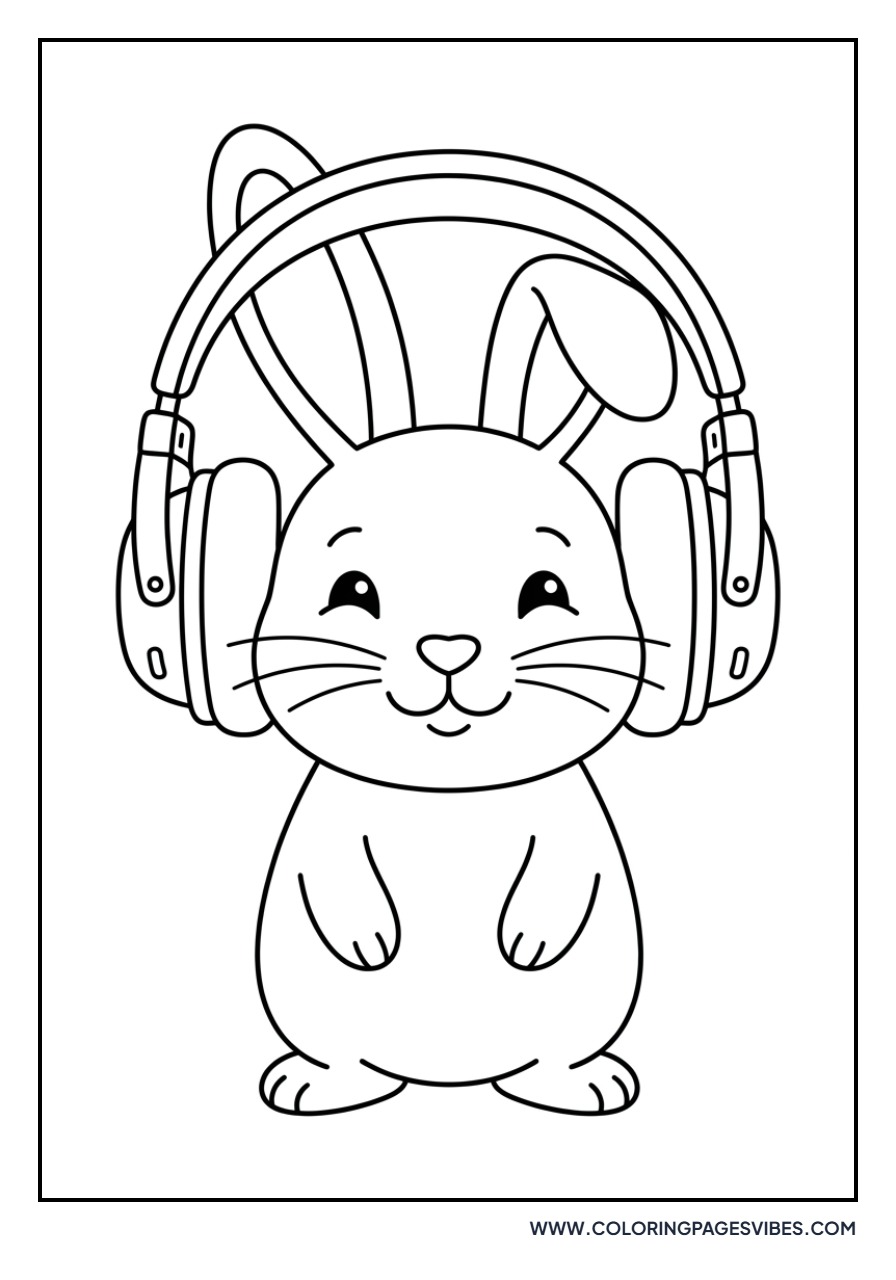 Rabbit Wearing Headphones