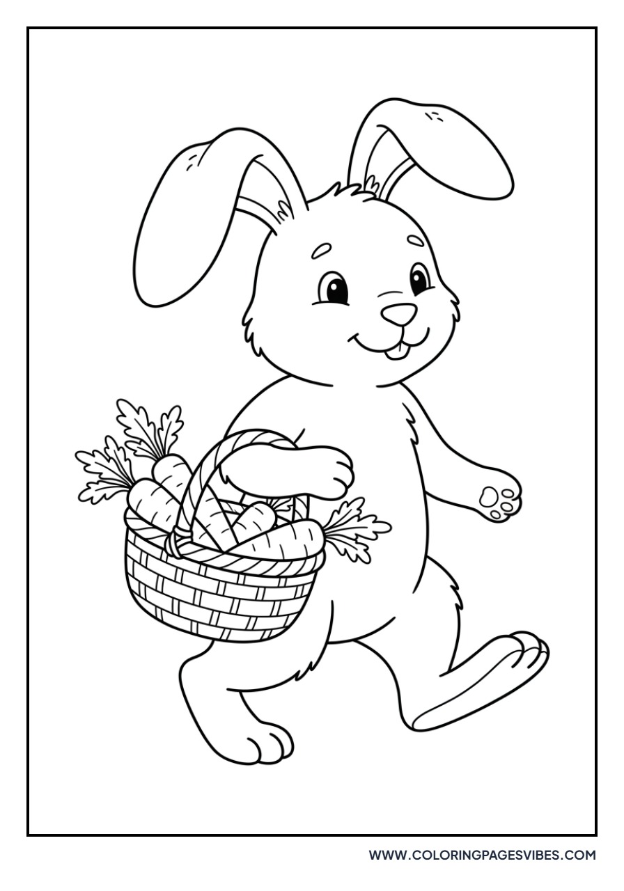Rabbit with a Basket of Carrots