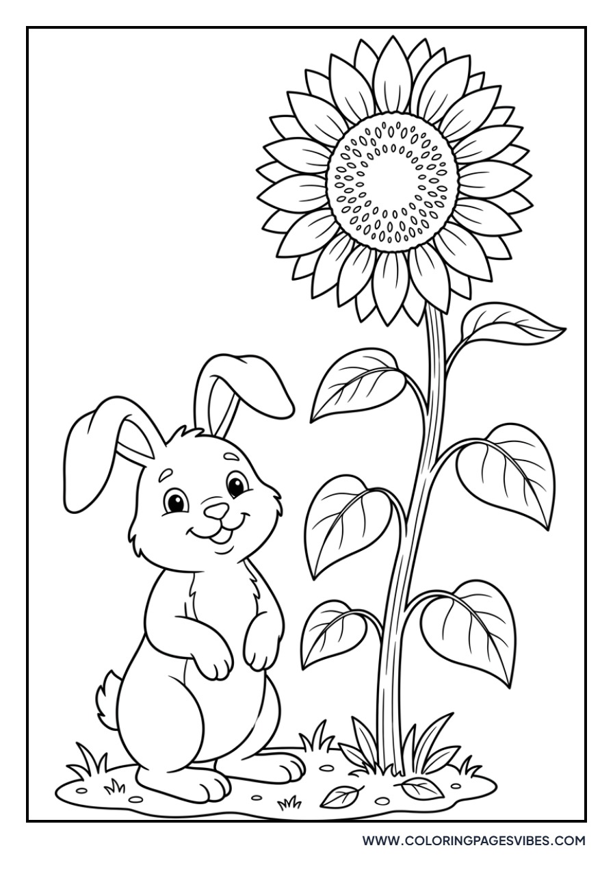 Rabbit with a Sunflower