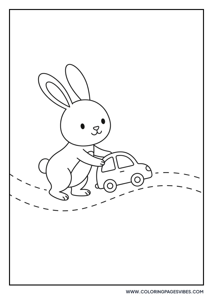Rabbit with a Toy Car