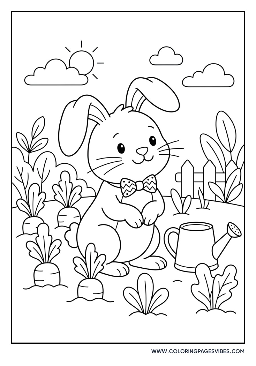 Rabbit with a Watering Can